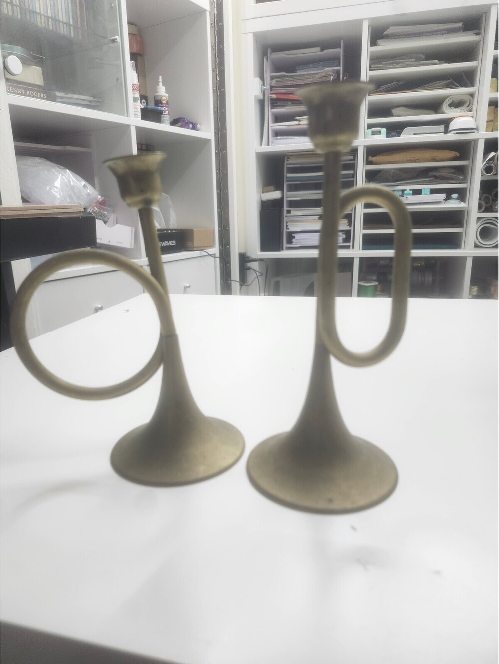 Set of Two Vintage Ilvestri Brass Candle Holders